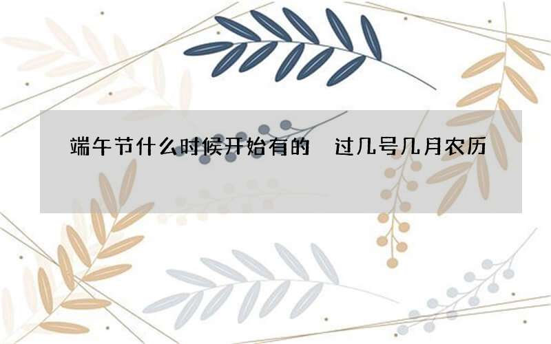 端午节什么时候开始有的 过几号几月农历